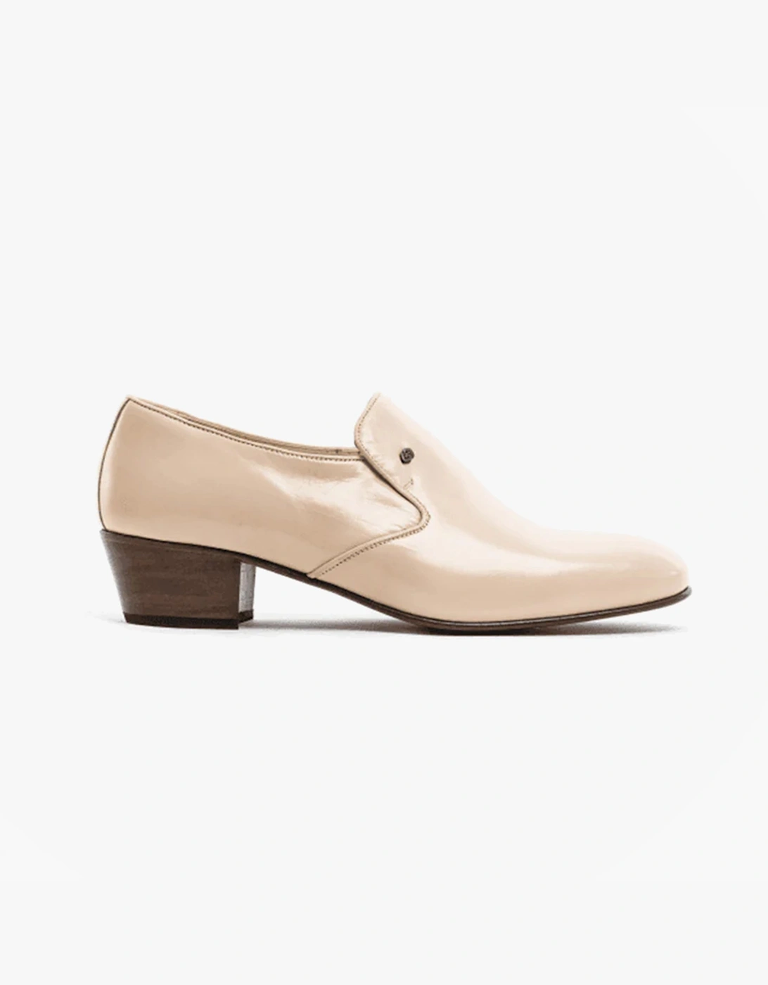 Men's Club Cubano BILBAO Mens Soft Leather Plain Cuban Heel Shoes Ivory - Cream - Size: 7