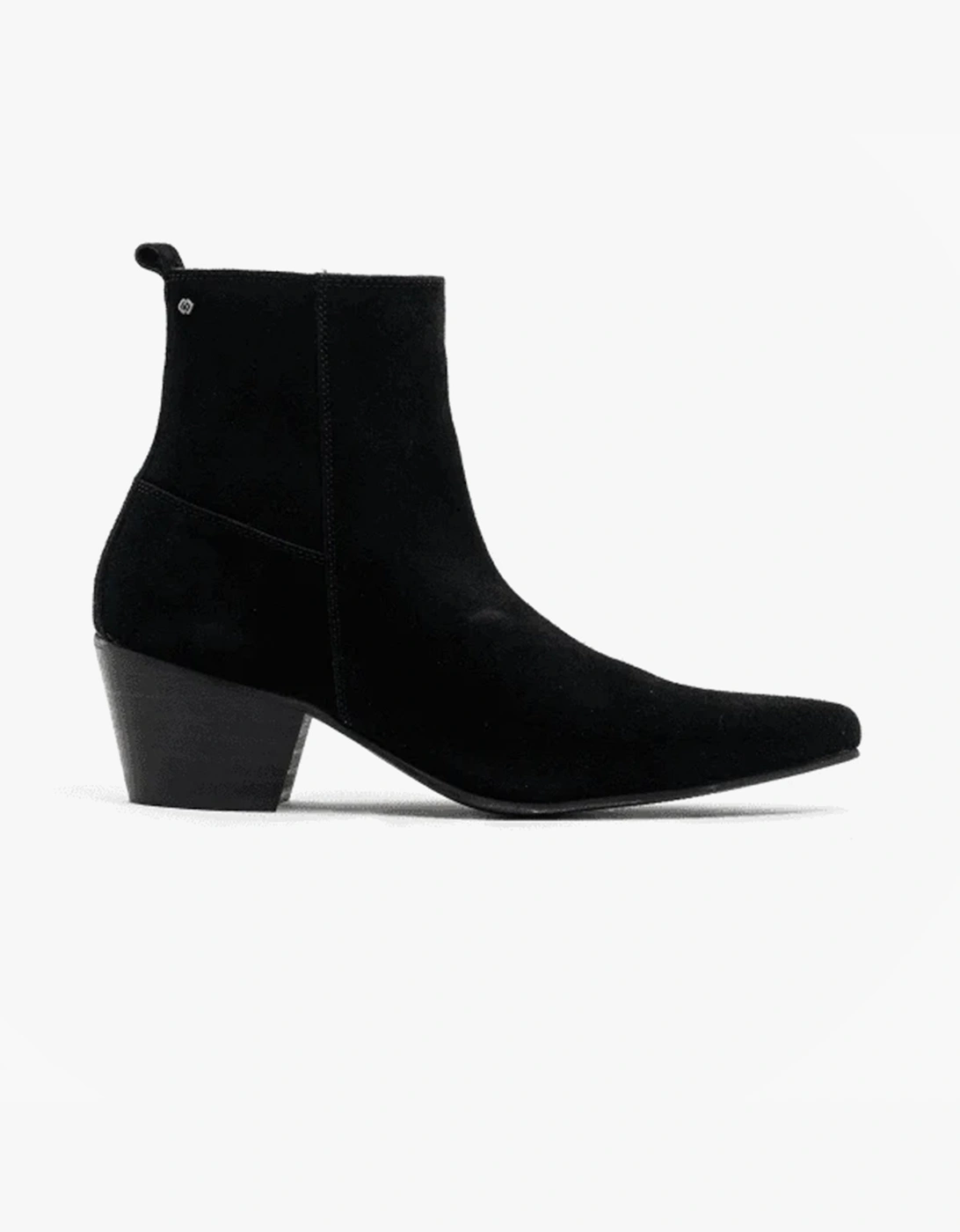 Men's Club Cubano LENNON Mens Suede Winklepicker Cuban Heel Boots Black - Size: 8