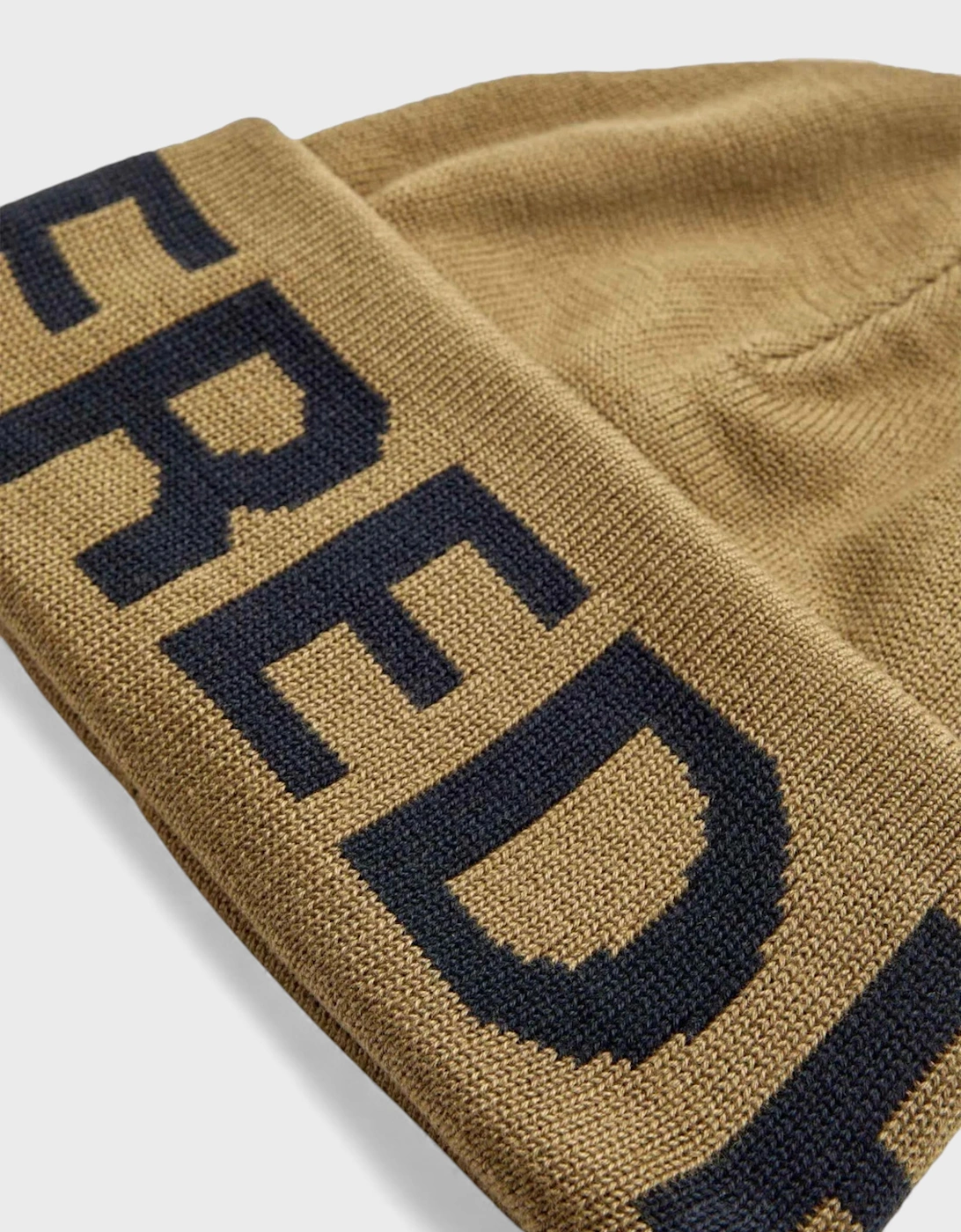 Oversized Branded Beanie Shaded Stone Black