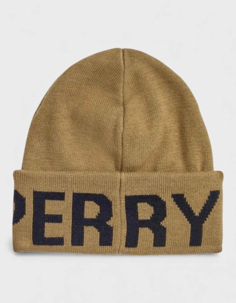 Oversized Branded Beanie Shaded Stone Black