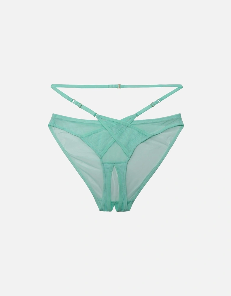 Eddie Aqua Crossover Wrap Crotchless 'Brief'