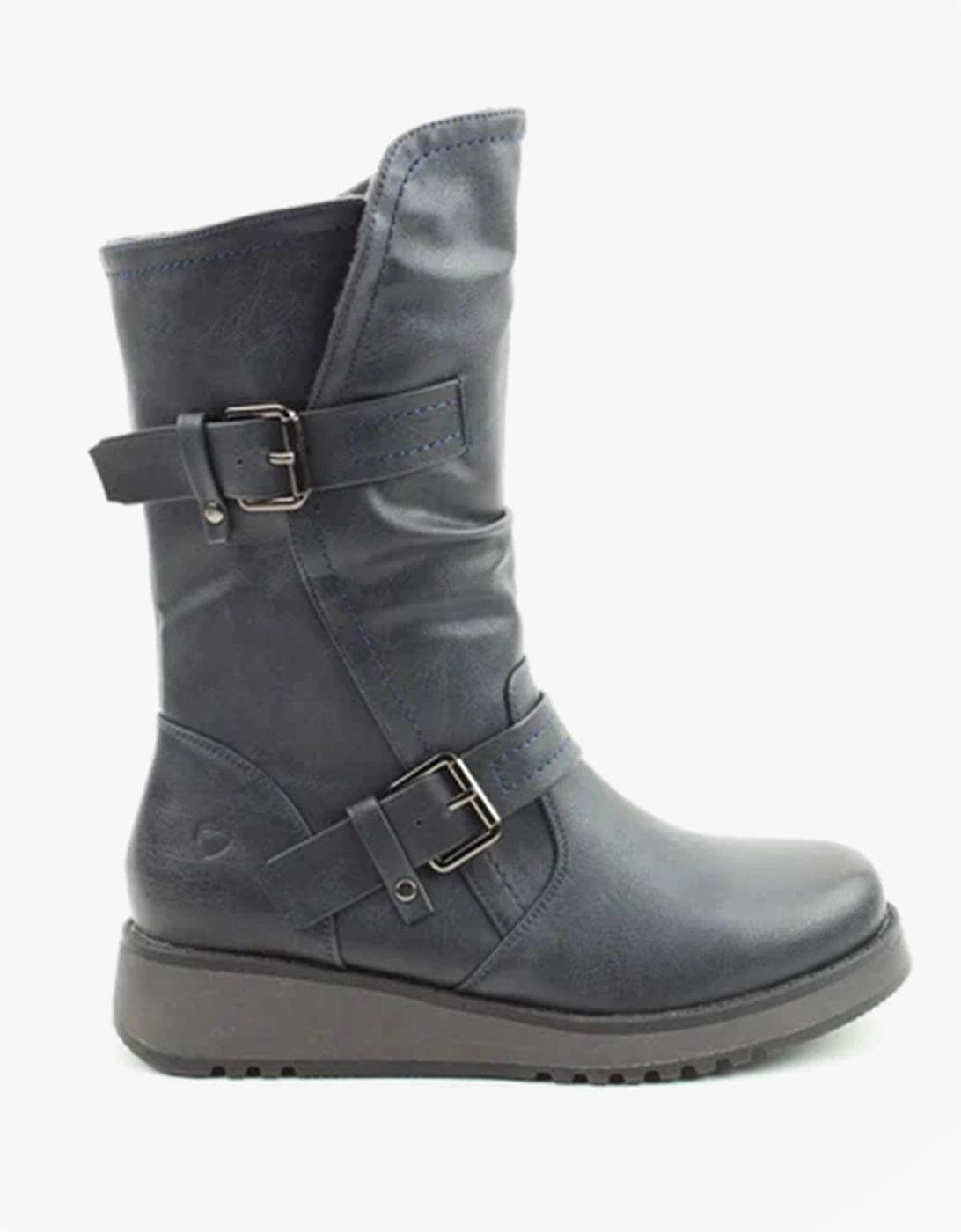 HANNAH4 Womens Mid Calf Boots Navy, 5 of 4