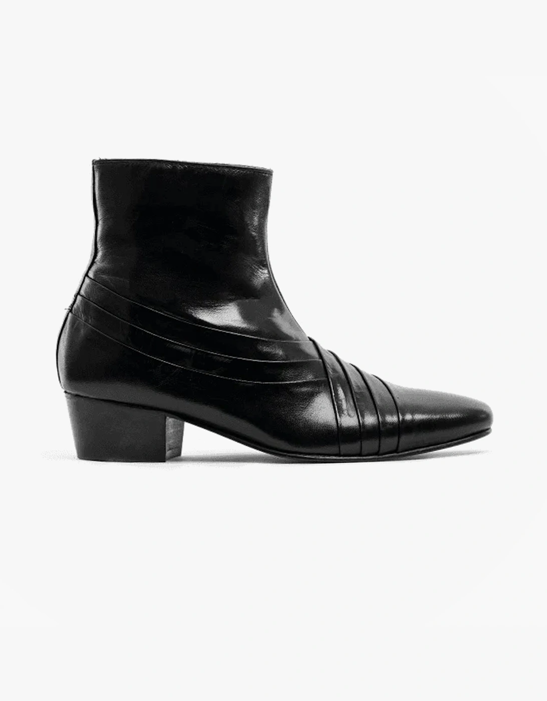 Men's Club Cubano SALVATORE Mens Leather Cuban Heel Boots Black - Size: 11