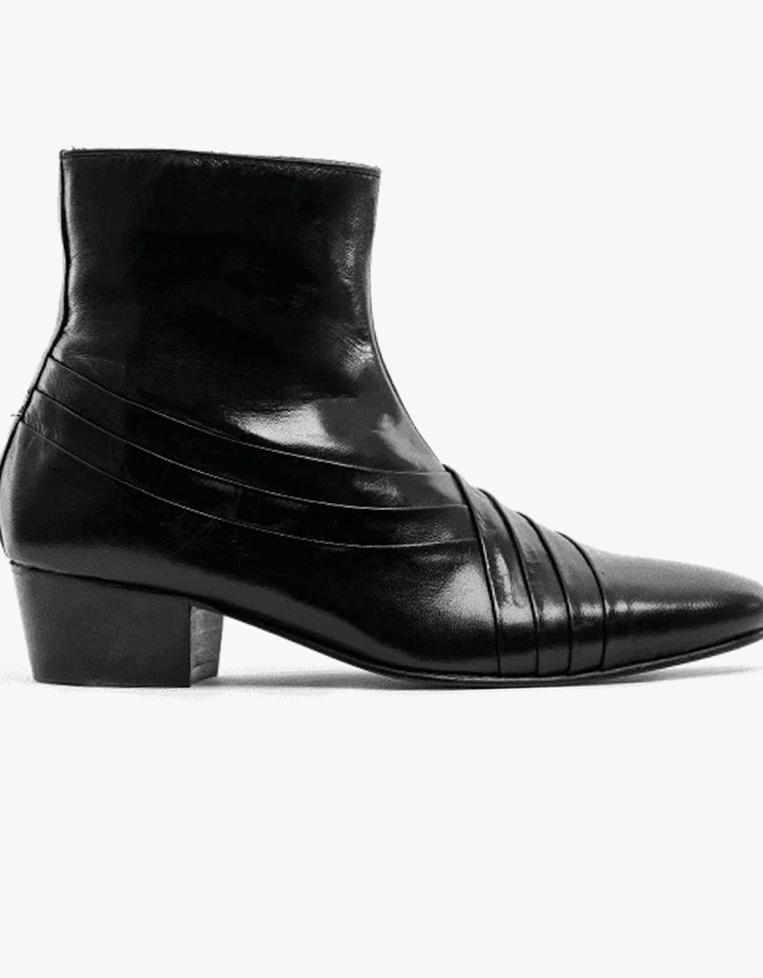 SALVATORE Mens Leather Cuban Heel Boots Black, 12 of 11