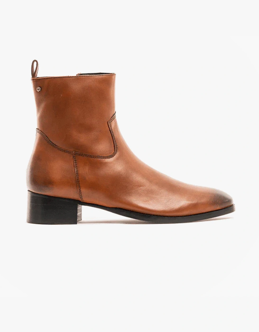 Men's Club Cubano VALENTE Mens Leather Cuban Heel Boots Burnished Tan - Brown - Size: 6