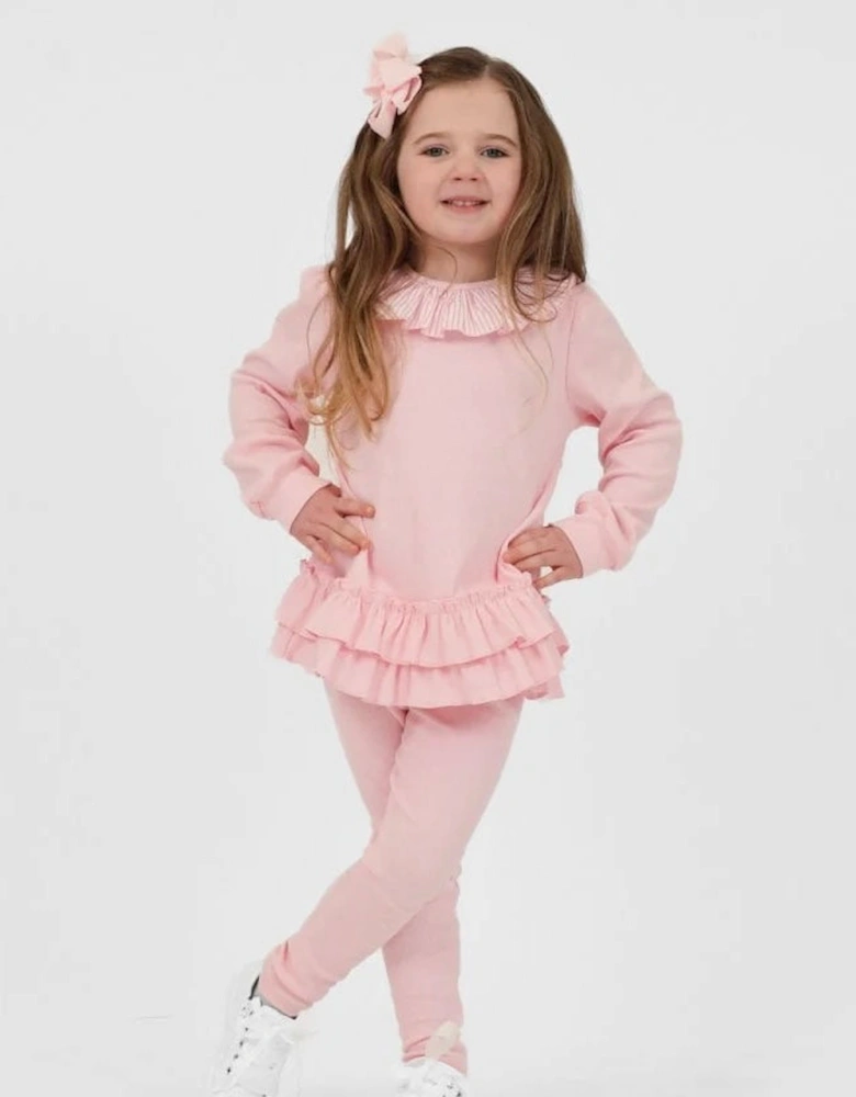Girls Pink Ribbed ‘Leah’ Legging Set