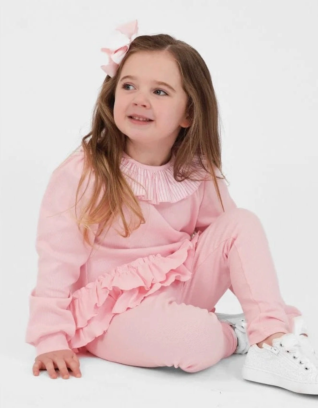 Girls Pink Ribbed ‘Leah’ Legging Set