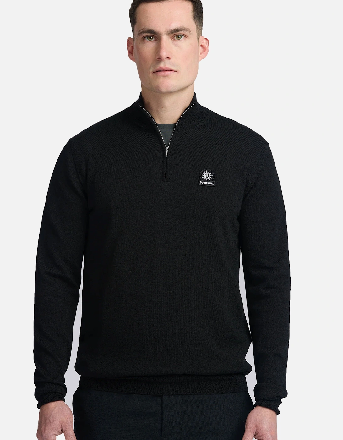 Quarter Zip Merino Knitwear Black