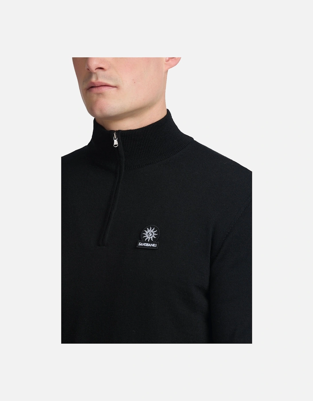 Quarter Zip Merino Knitwear Black