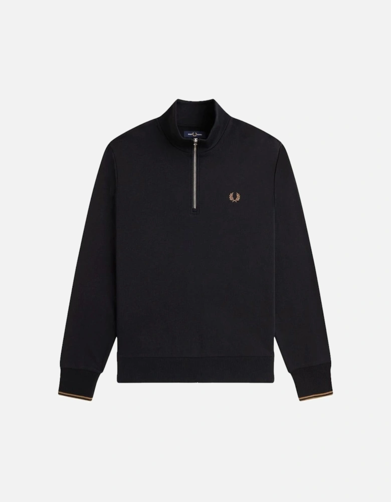 Half Zip Sweatshirt Black Shaded Stone