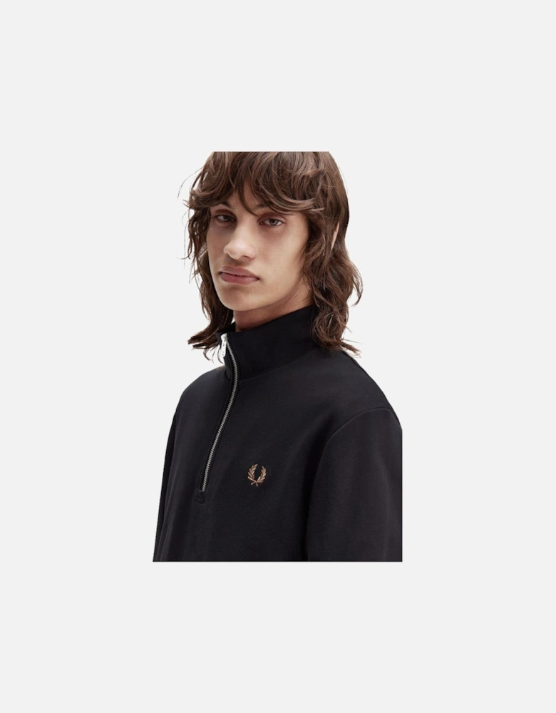 Half Zip Sweatshirt Black Shaded Stone