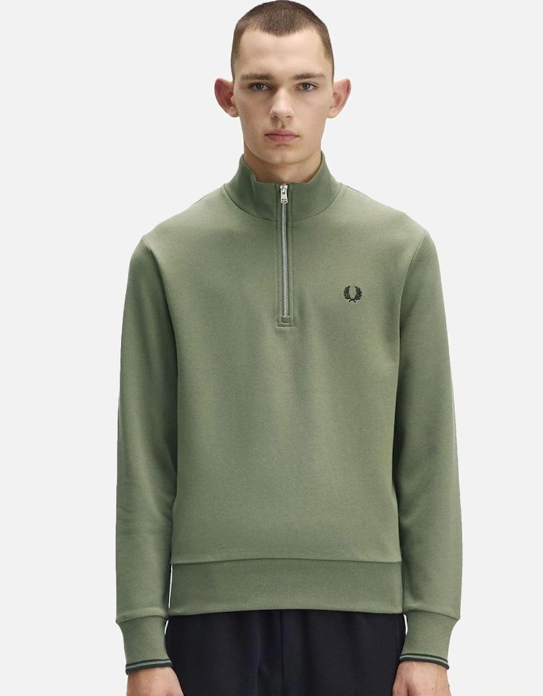 Half Zip Sweatshirt Laurel Wreath Green/Black