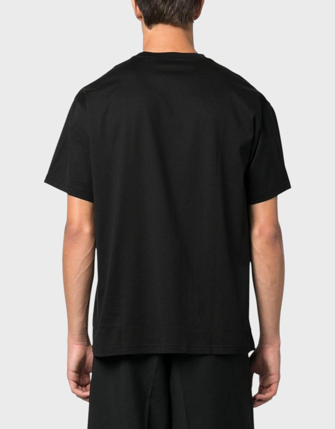 Cotton T Shirt Embroidered Black