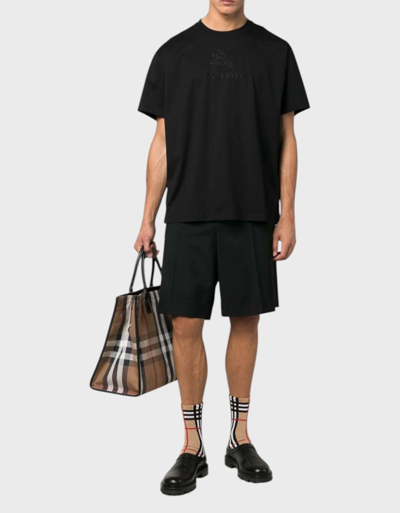 Cotton T Shirt Embroidered Black