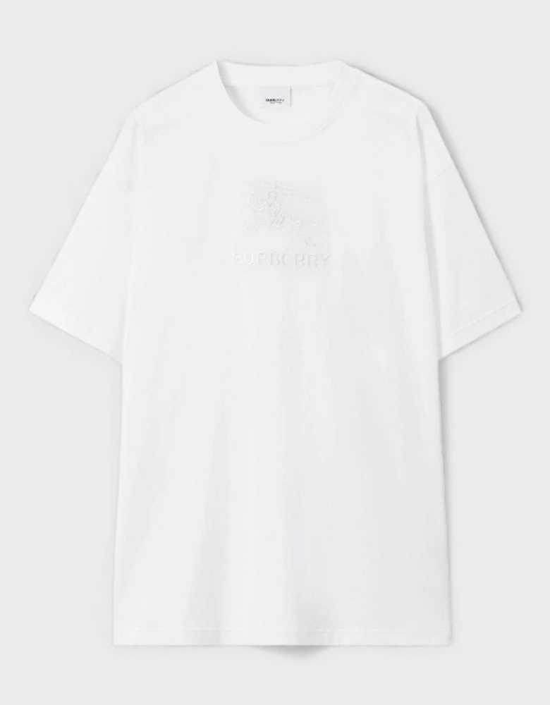 Embroidered Cotton T Shirt White