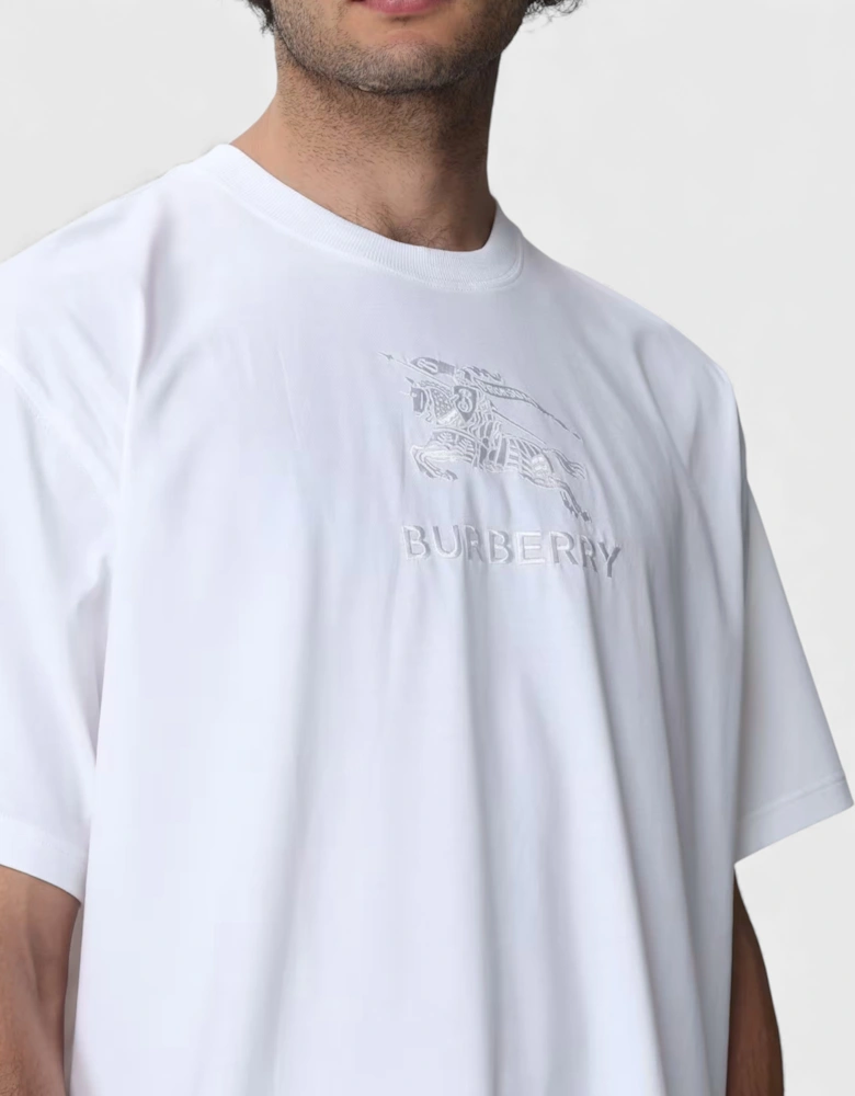 Embroidered Cotton T Shirt White