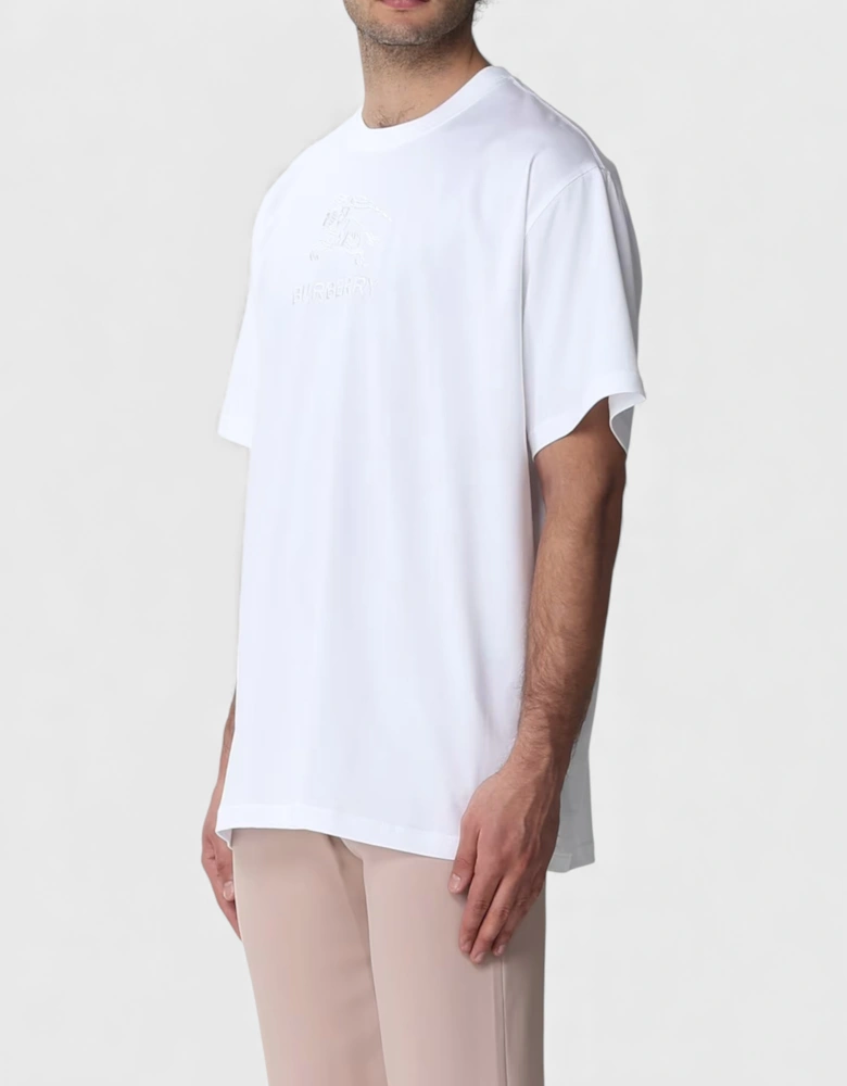 Embroidered Cotton T Shirt White