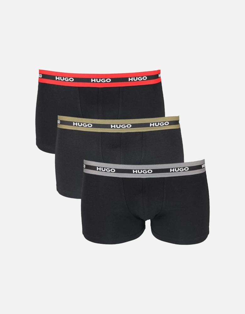 HUGO 3-Pack Planet Boxer Trunks, Black