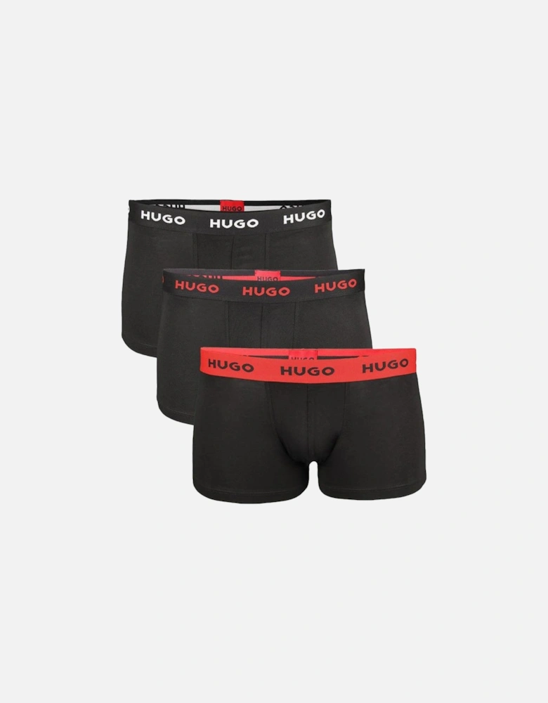 HUGO 3-Pack Cotton Stretch Boxer Trunks, Charcoal