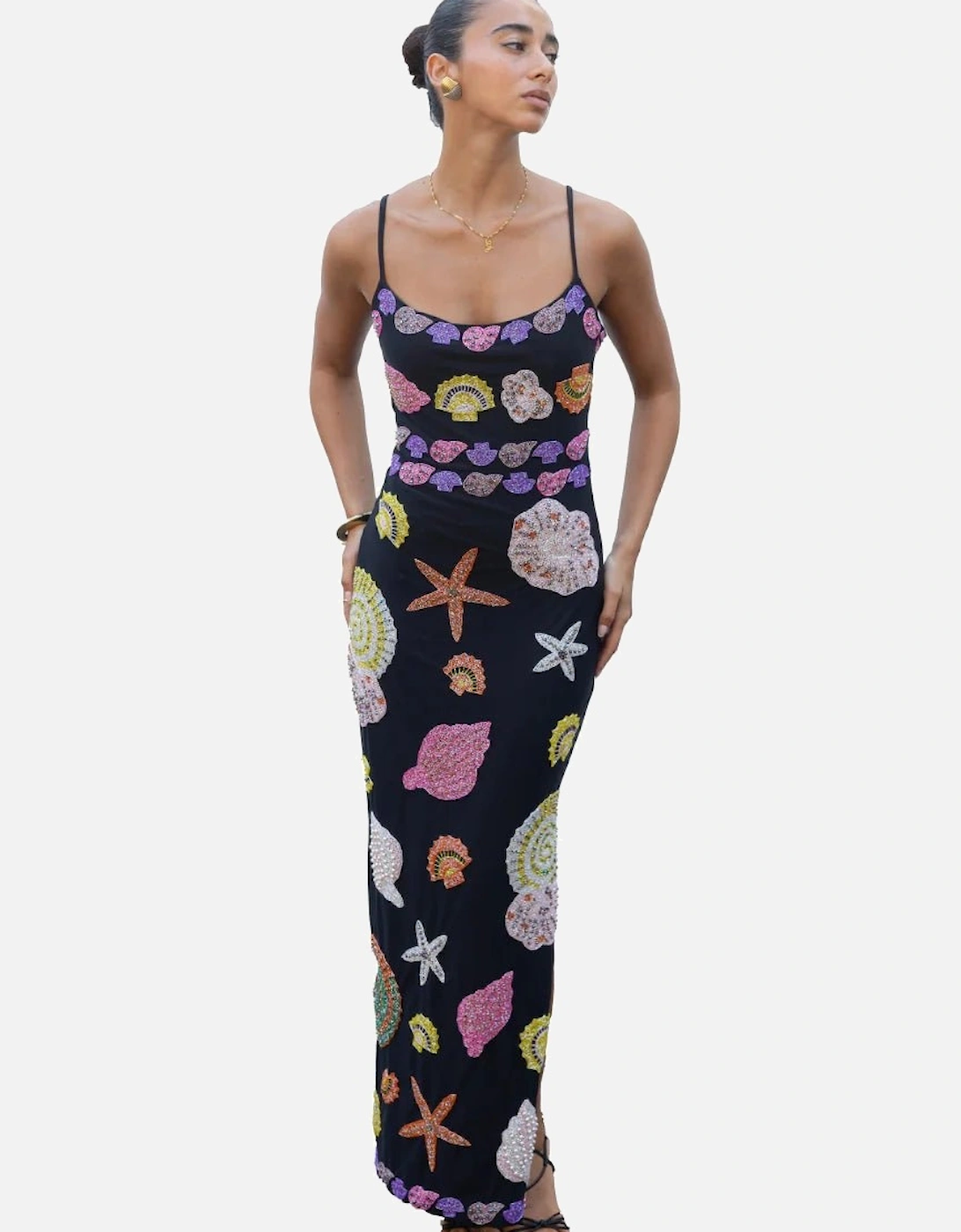 New York Strapped Dress Black