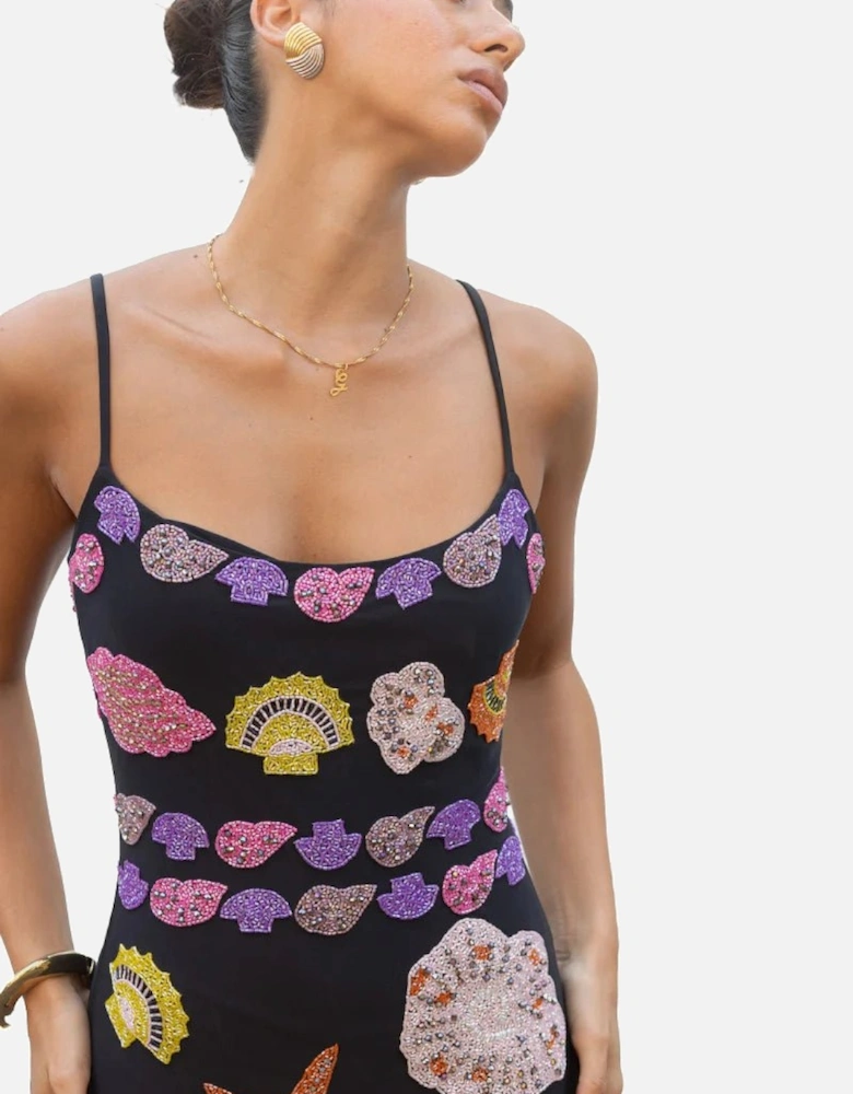 New York Strapped Dress Black