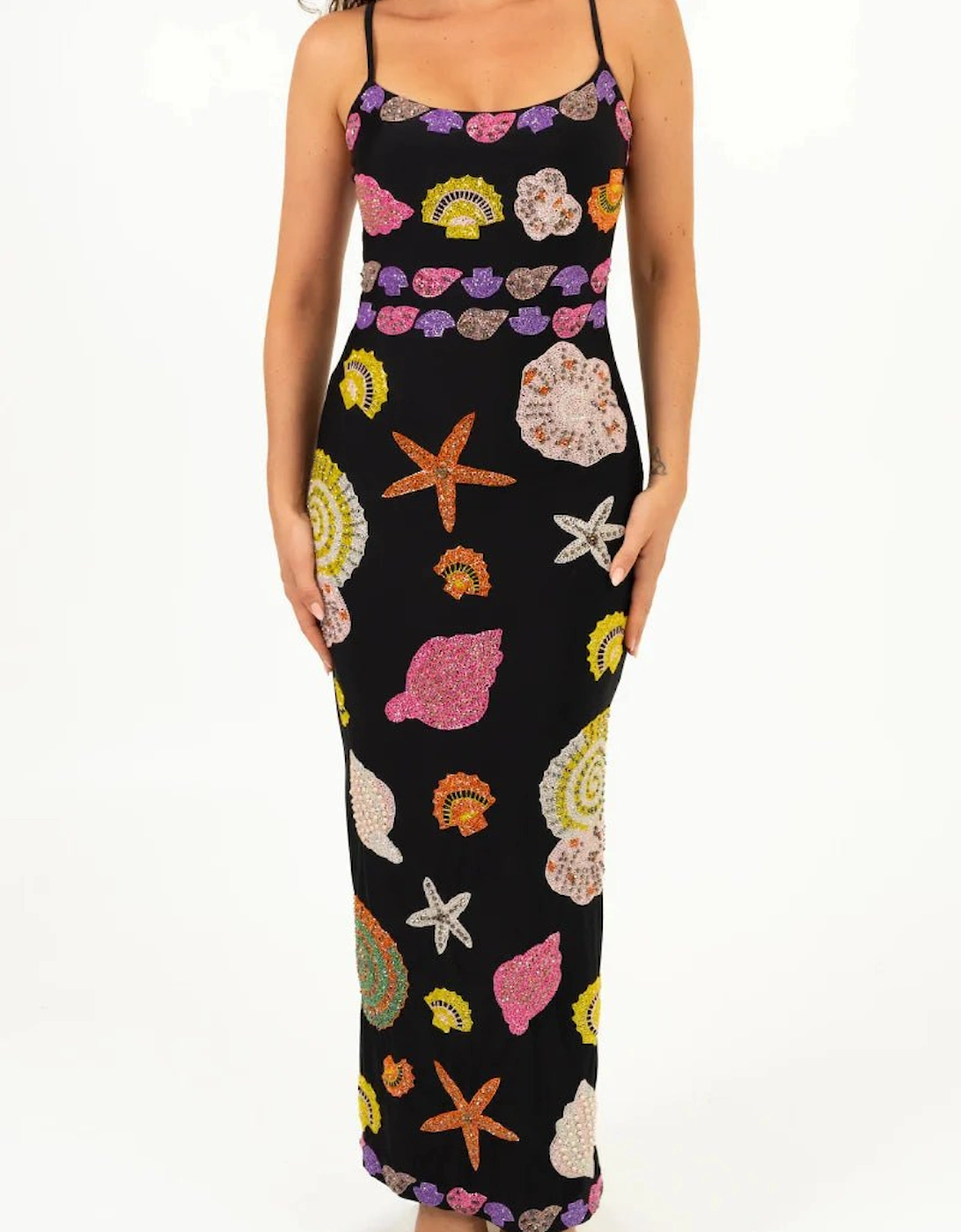 New York Strapped Dress Black