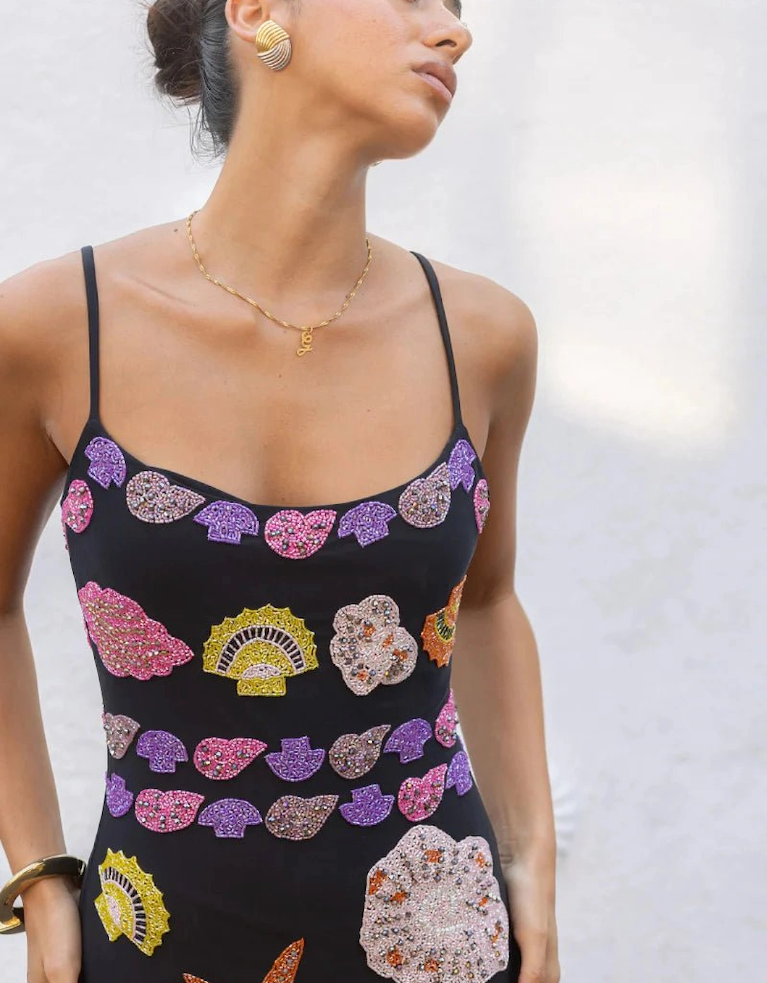 New York Strapped Dress Black