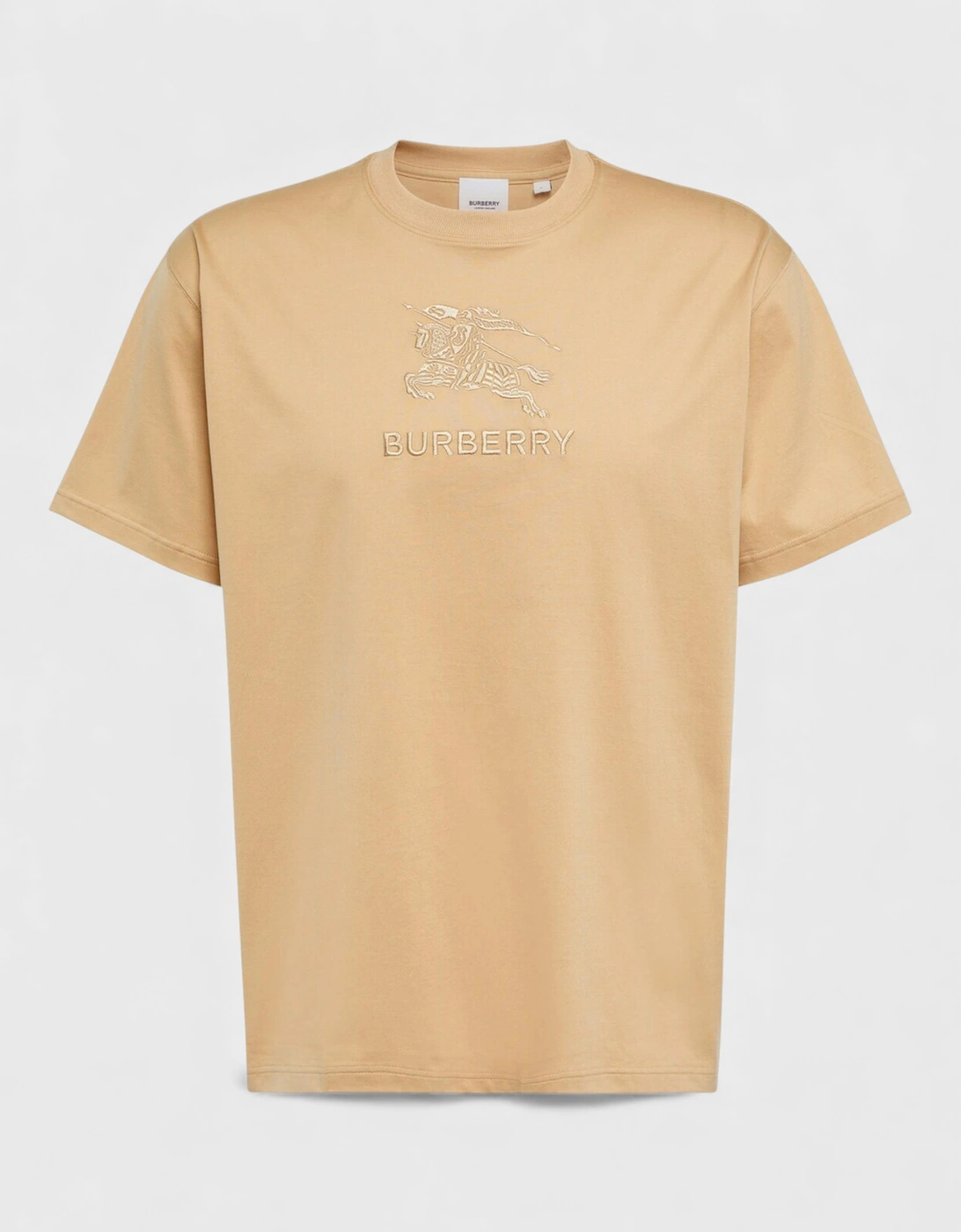 Logo Embroidered Cotton T-Shirt Soft Fawn, 5 of 4