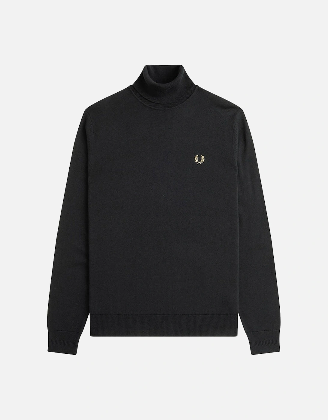 Men's Fred Perry Roll Neck Knit Jumper Black - Size: 42