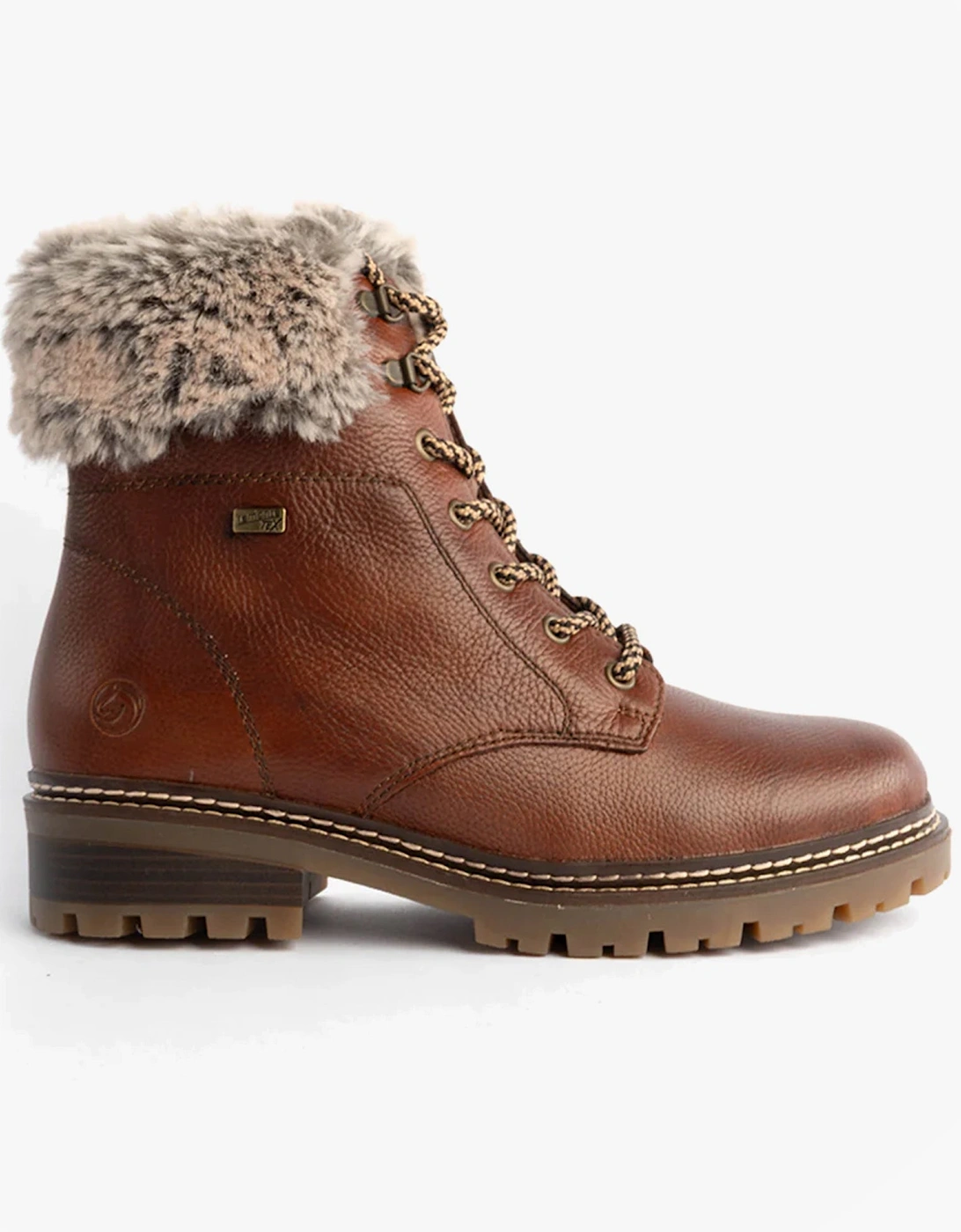 D0B74-24 Womens Fur Ankle Boots Brown, 7 of 6