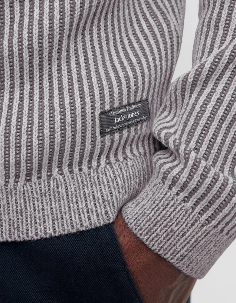 JJE Dover Knit Crew Neck Sweater – Light Grey Melange
