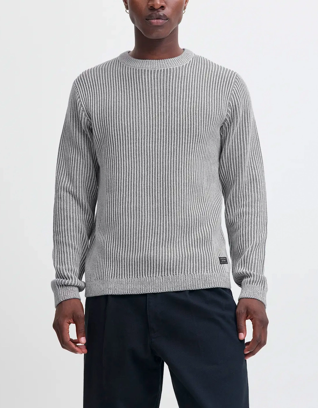 JJE Dover Knit Crew Neck Sweater – Light Grey Melange