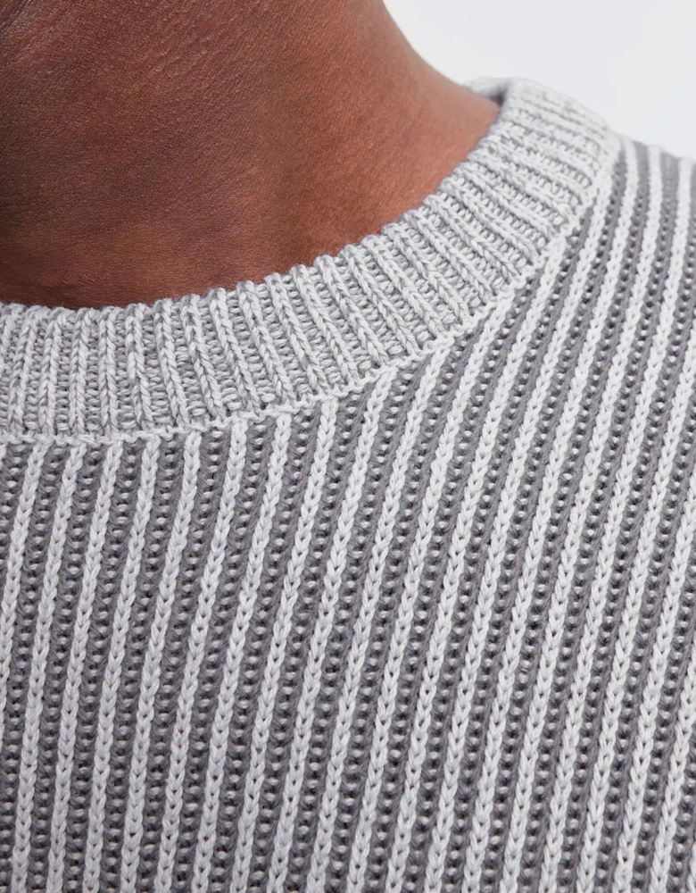 JJE Dover Knit Crew Neck Sweater – Light Grey Melange