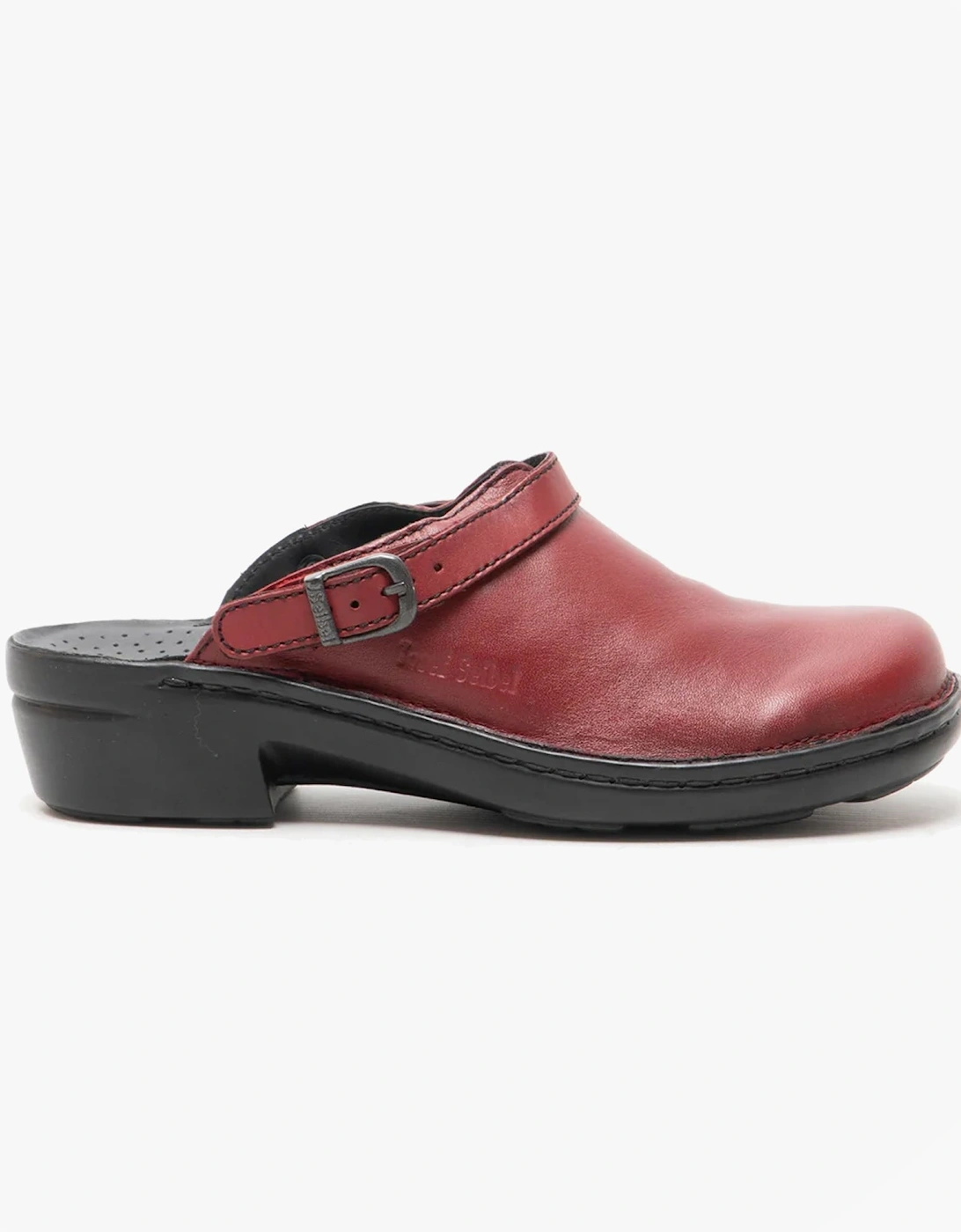 BETSY Womens Leather Mule Clogs Hibiscus, 7 of 6