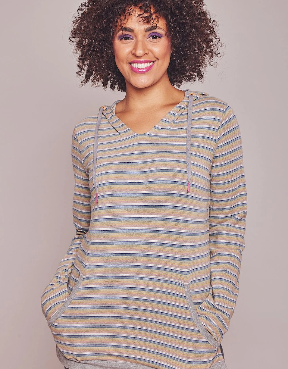 'Downtime' Ladies Hooded Sweatshirt, 2 of 1