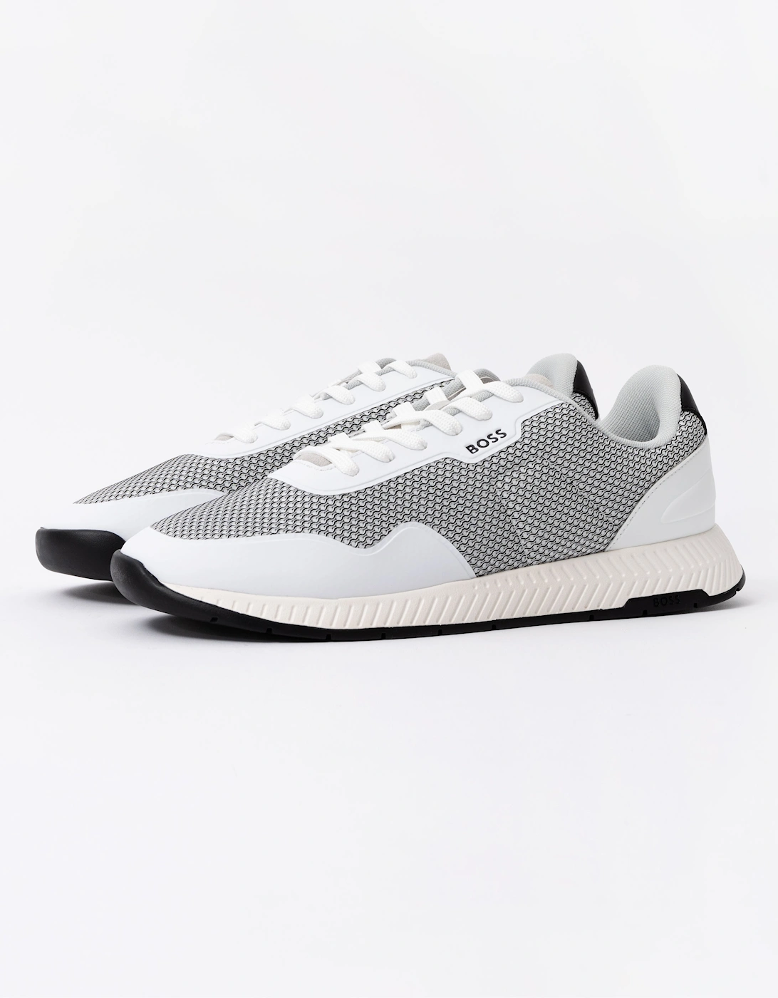 BOSS Orange Mens Titanium Runn Mesh Trainers - Natural 101, 6 of 5