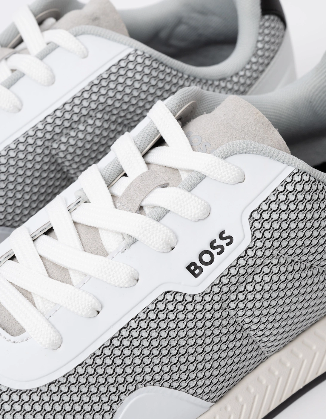 BOSS Orange Mens Titanium Runn Mesh Trainers - Natural 101