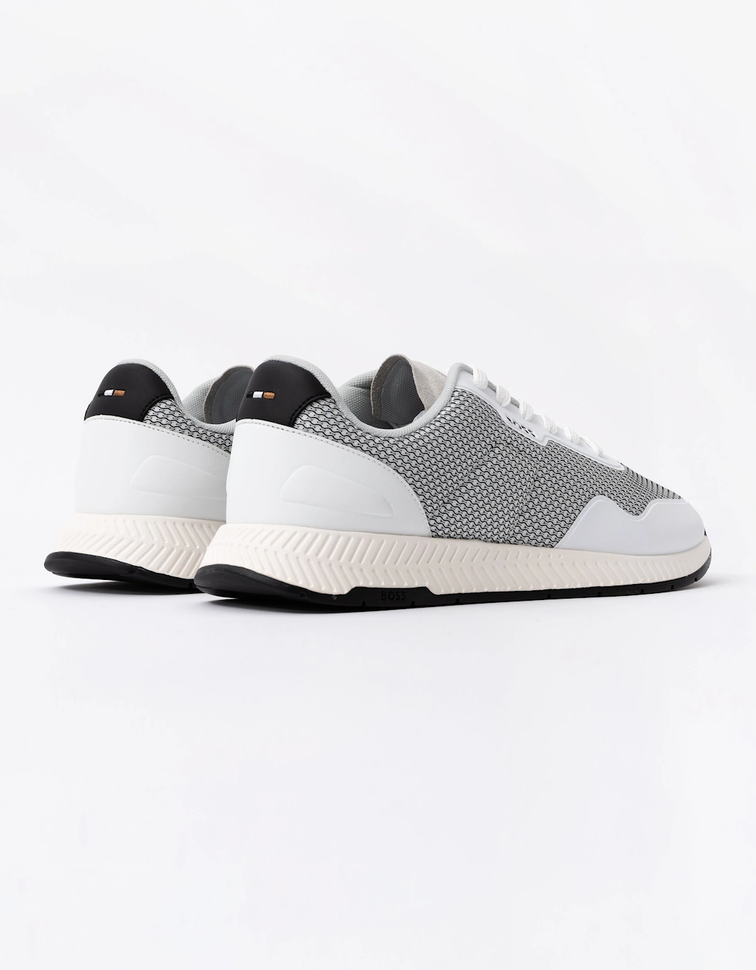 BOSS Orange Mens Titanium Runn Mesh Trainers - Natural 101