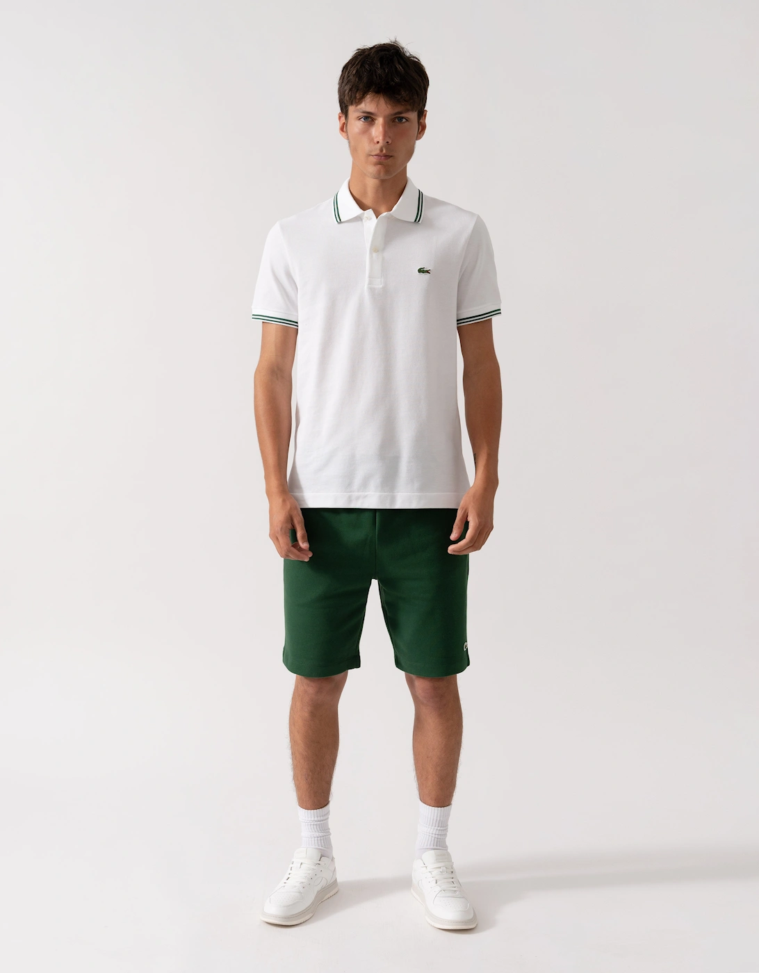 Mens Tipped Polo Shirt - White 001