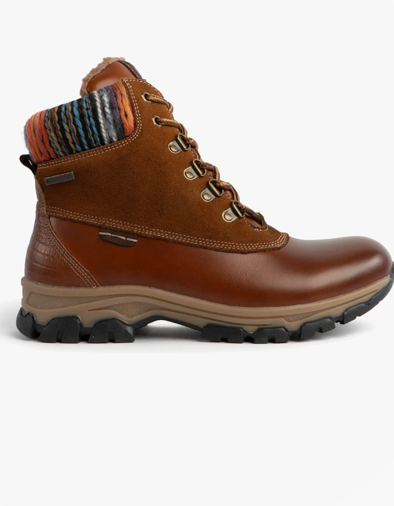 WYNTER 02 Womens Waterproof Lace Up Boots Brandy