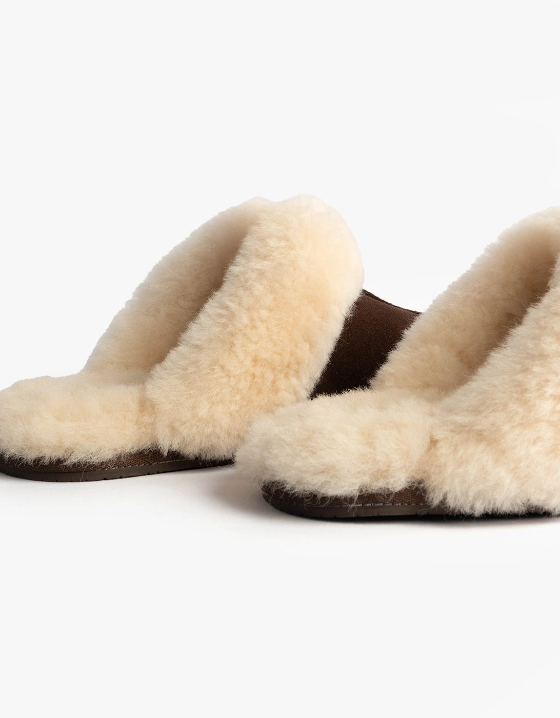 AYLA Womens Real Sheepskin Mule Slippers Espresso
