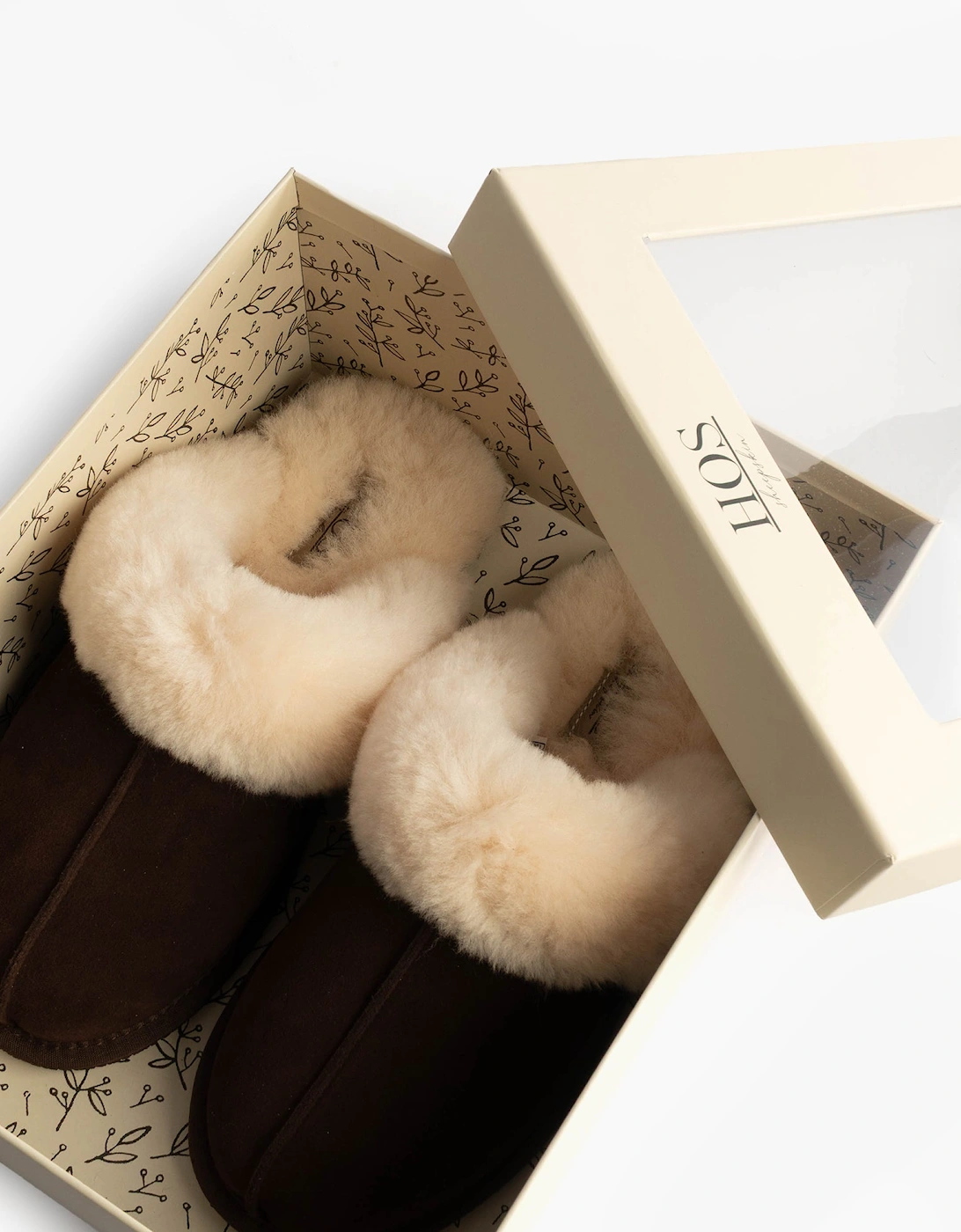 AYLA Womens Real Sheepskin Mule Slippers Espresso