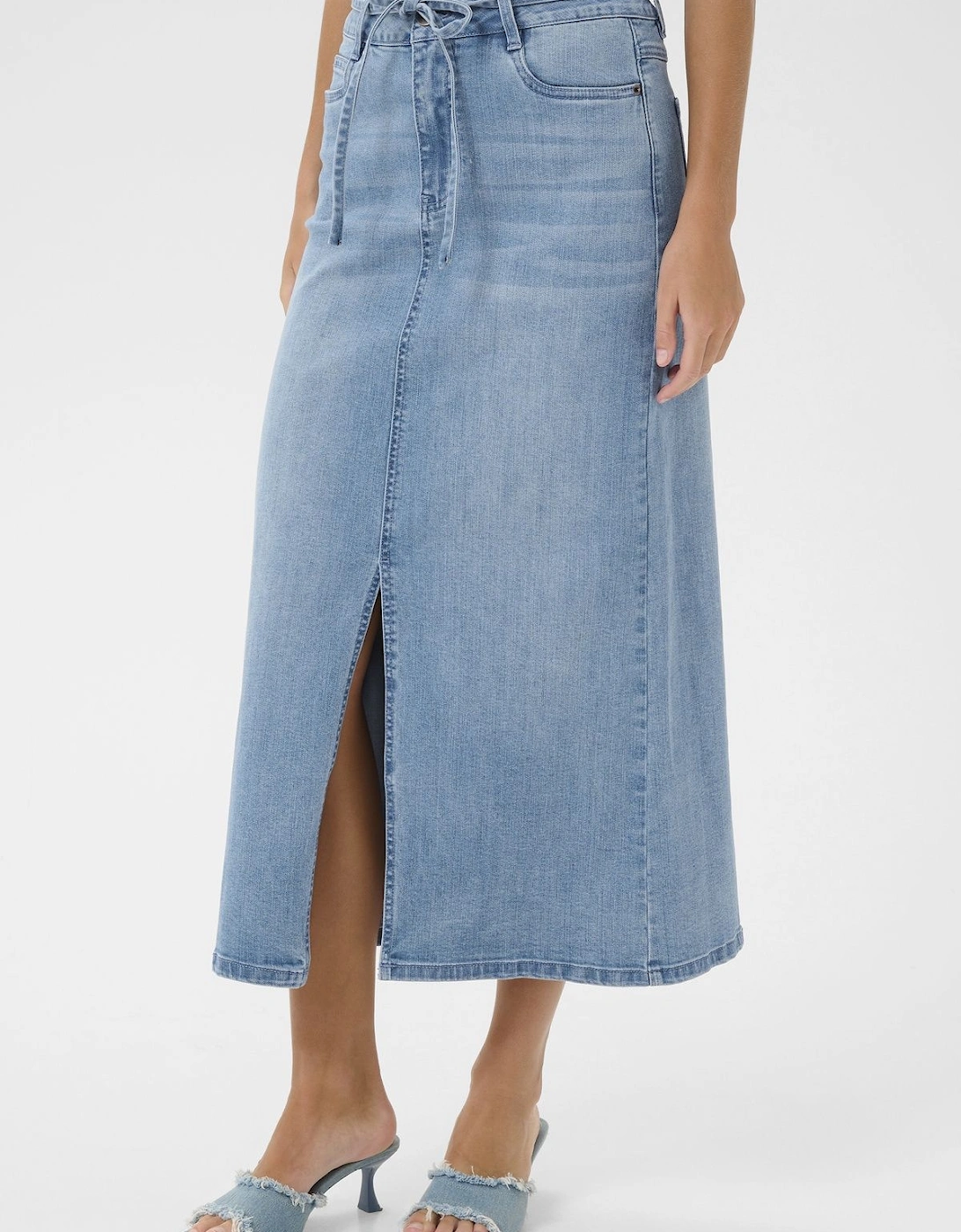 KAsarah A-Line Midi Denim Skirt, 2 of 1