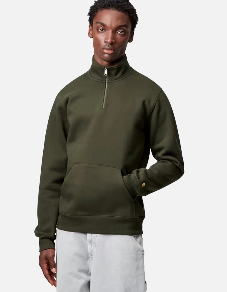 Chase Neck Zip Sweatshirt Olive/Gold