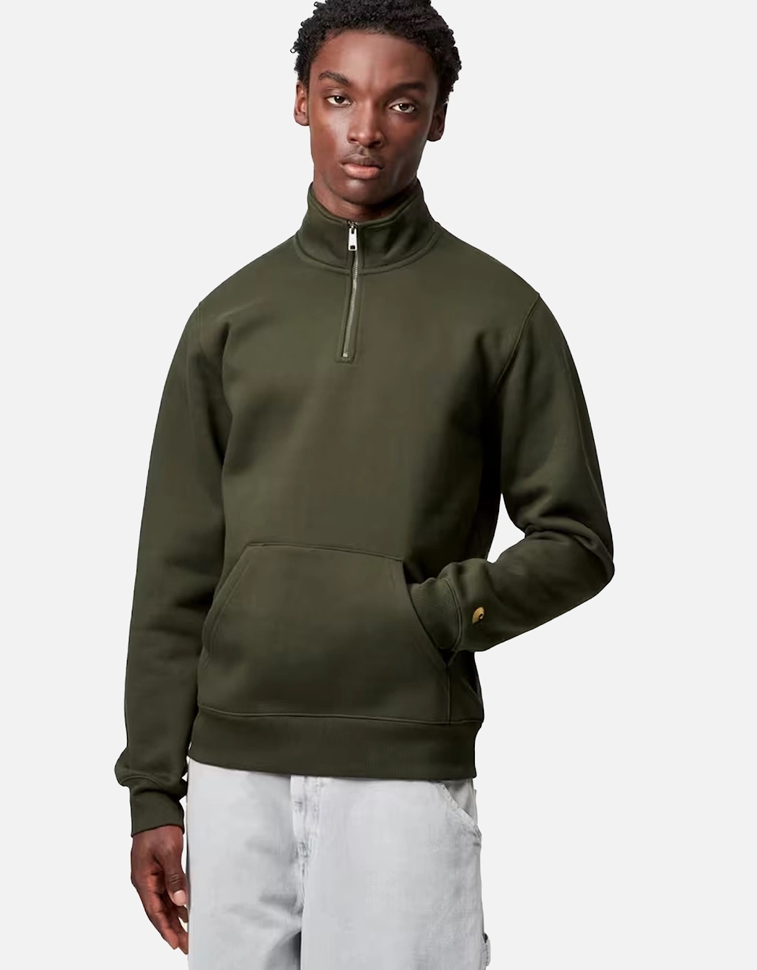 Chase Neck Zip Sweatshirt Olive/Gold
