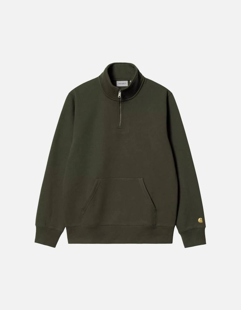 Chase Neck Zip Sweatshirt Olive/Gold