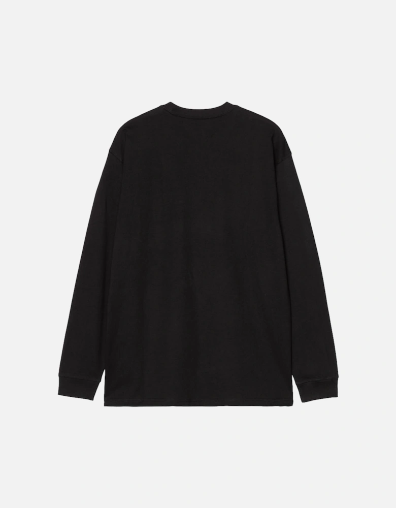 Long Sleeve Pocket Heart T-Shirt Black/Red