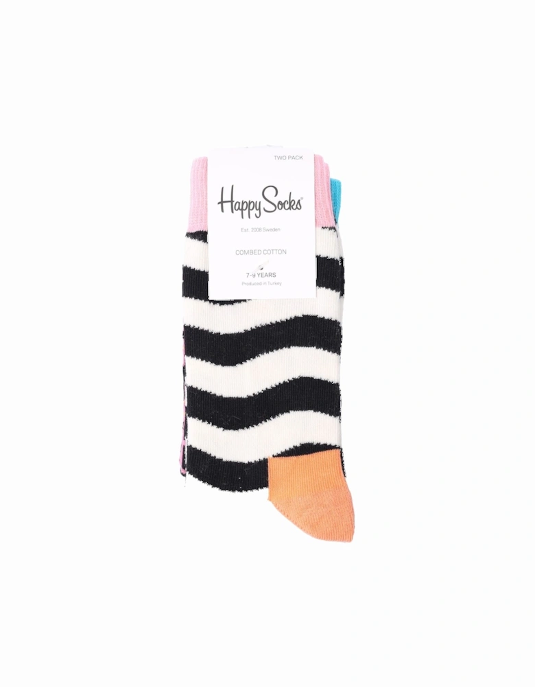 Infants 2 Pack of Wavy Stripe Socks