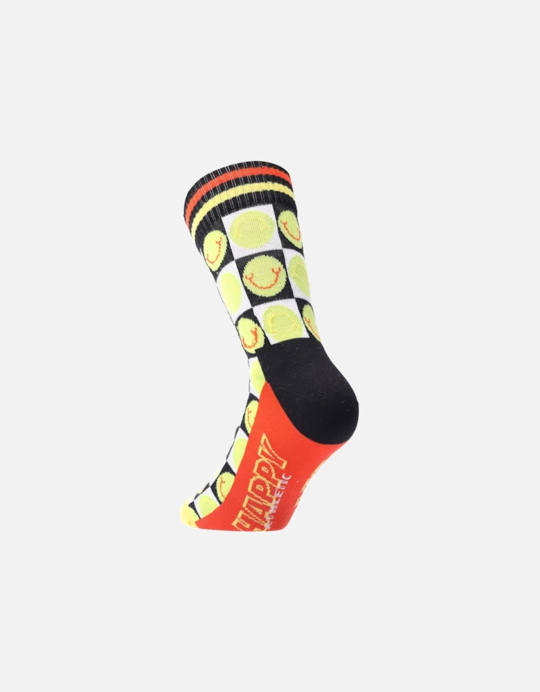 Athletic Happy Check 3/4 Crew Socks