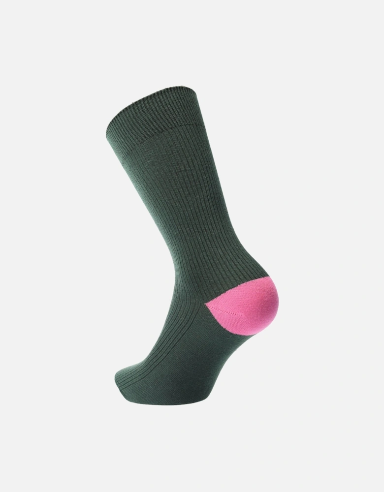 Ribbed Embroidery Ying Yang Cow Socks